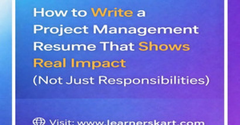Project Managers Resume - Learnerskart Website